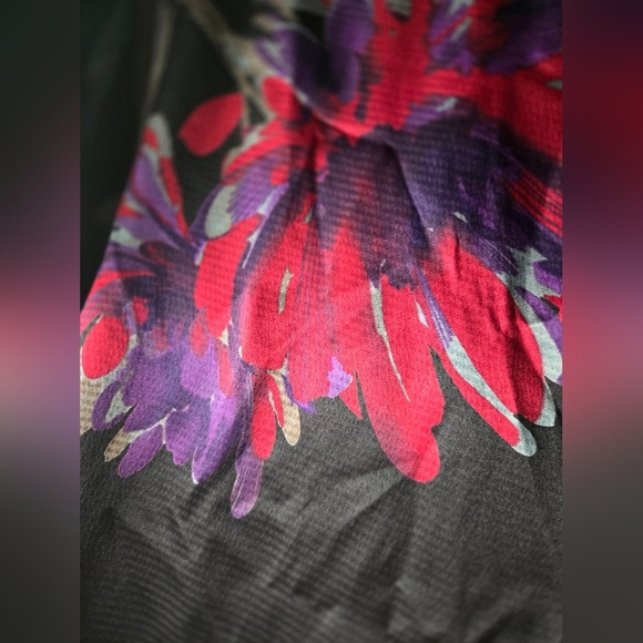 APOSTROPHE Plus Size Black Blouse with Floral Design - Picture 3 of 7